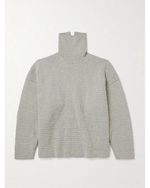 Fear Of God Gray Oversized Jacquard-knit Virgin Wool-blend Rollneck Sweater for men