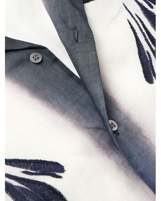 Dries Van Noten Hemd aus Ramie mit Farbverlauf in Blue für Herren