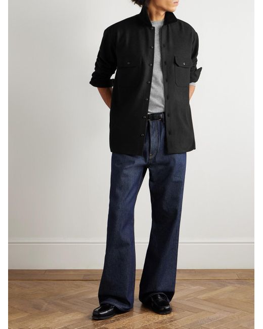 Ghiaia Black Wool Overshirt for men