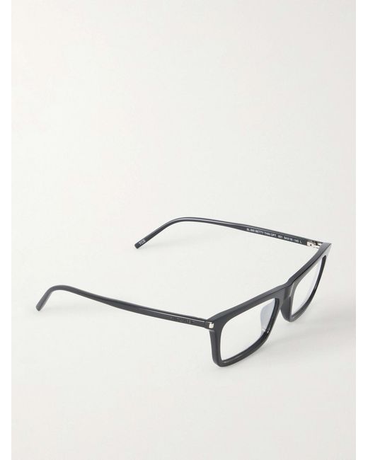 Saint Laurent Brown Squared-Frame Acetate Optical Glasses for men