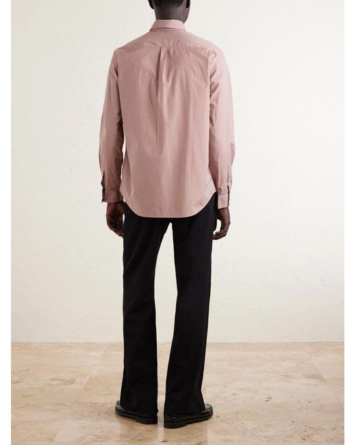Paul Smith Pink Button-down Collar Checked Cotton-poplin Shirt for men