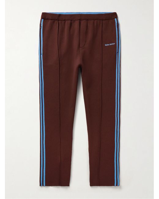 Adidas Originals Wales Bonner Schmal und gerade geschnittene Jogginghose aus recyceltem Strick mit Streifen in Purple für Herren