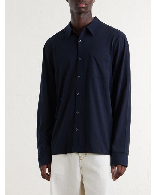 James Perse Blue Clean Finish Slim-fit Cotton-jersey Shirt for men