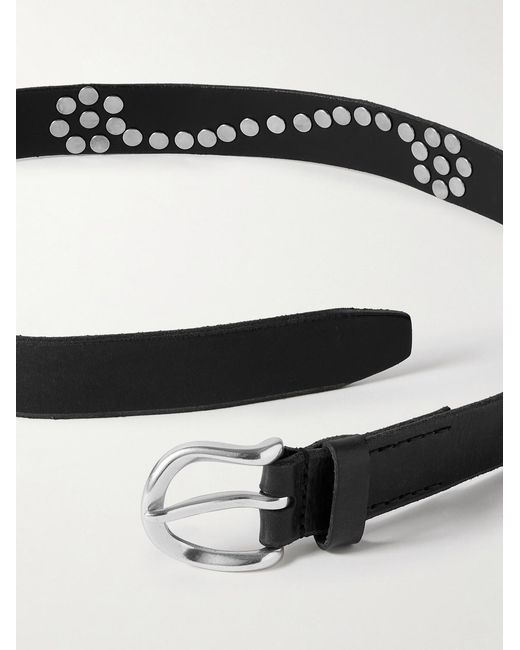Our Legacy Black 3.5Cm Star Fall Studded Leather Belt for men