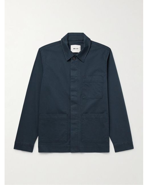 NN07 Blue Olav 1804 Organic Cotton And Tm Lyocell-blend Overshirt for men