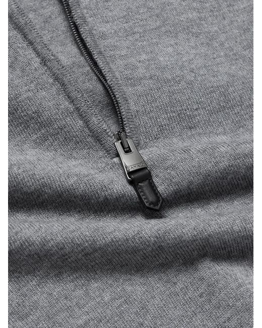 Canali Gray Wool Half-zip Sweater for men
