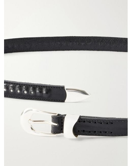 Our Legacy Black 2Cm Embellished Leather Belt for men