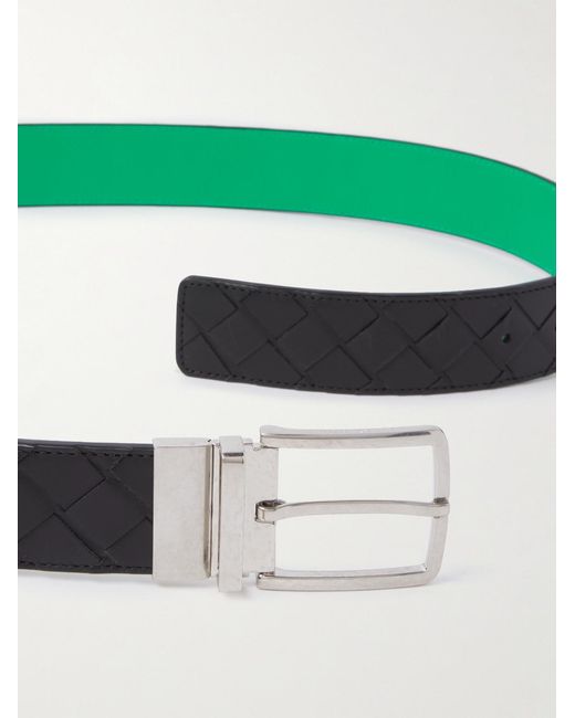 Bottega Veneta Green 3.5Cm Reversible Intrecciato Leather Belt for men