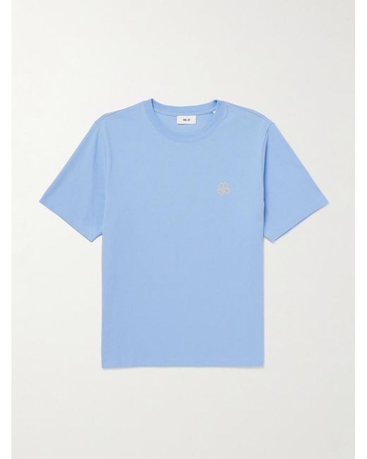 NN07 Blue Jett 30026 Logo-Embroidered Organic Cotton-Jersey T-Shirt for men