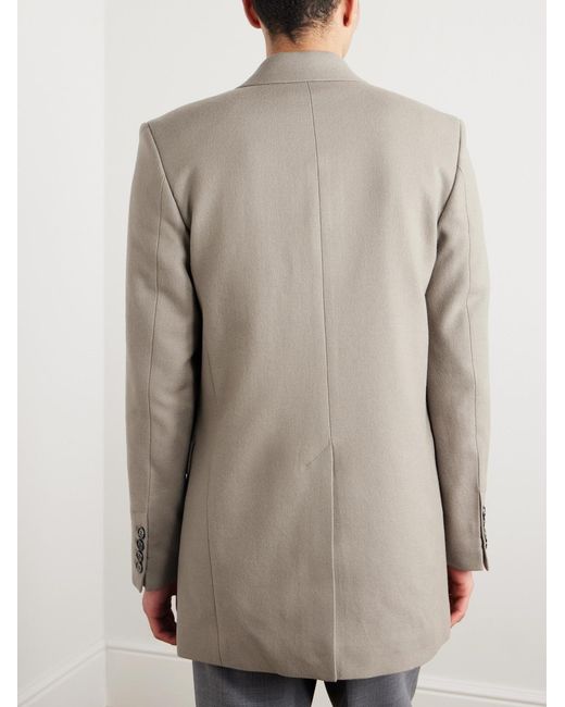 AMI Natural Double-Breasted Wool-Twill Blazer for men