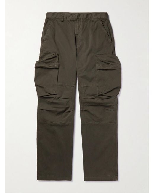 Moncler Green Wide-Leg Stretch-Cotton Cargo Trousers for men
