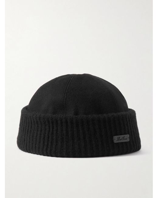 Loro Piana Black Logo-Appliquéd Storm System Cashmere Beanie