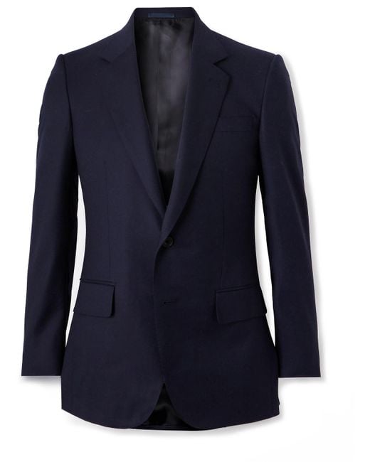 Kingsman Blue Caruso Wool-flannel Suit Jacket for men