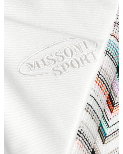 Missoni Gray Logo-embroidered Striped Cotton-jersey Sweatshirt for men