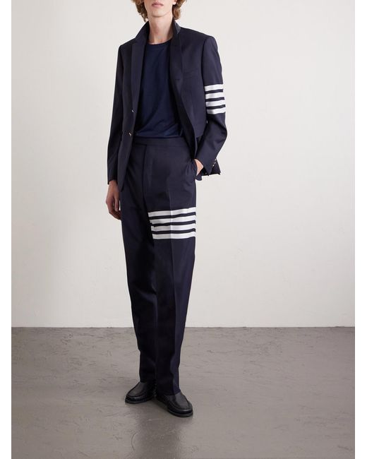 Thom Browne Blue Logo-appliquéd Cotton-jersey T-shirt for men