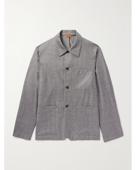 Barena Gray Visal Virgin Wool-Blend Overshirt for men