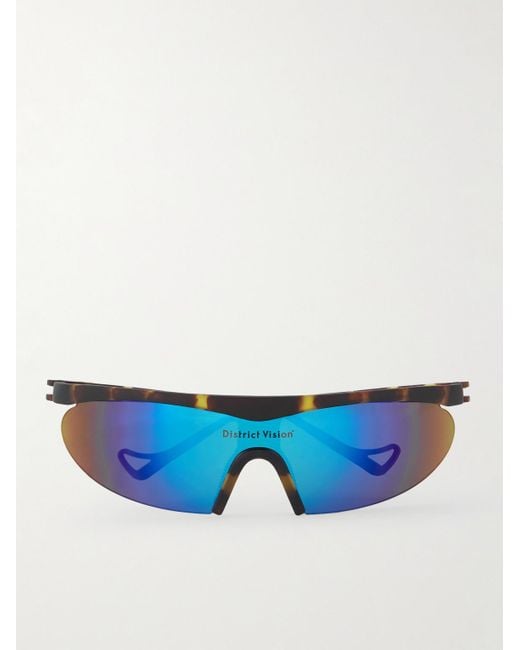District Vision Blue Koharu Eclipse D-Frame Polycarbonate Mirrored Sunglasses for men