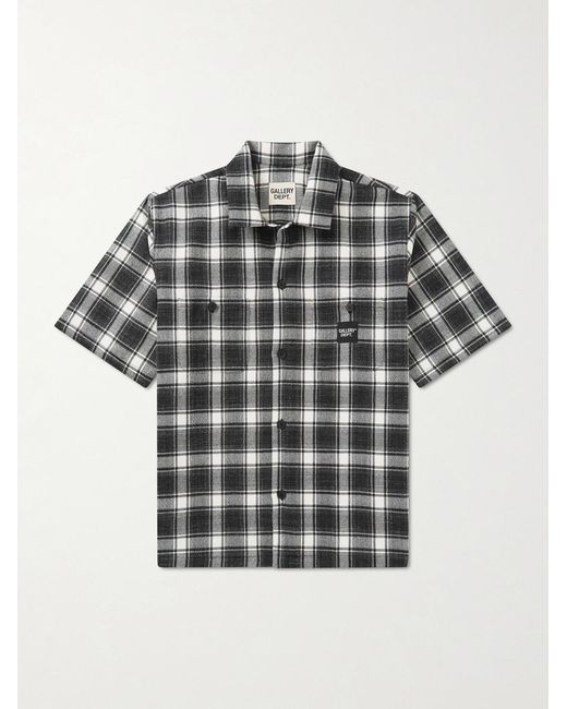 GALLERY DEPT. Gray Playground Logo-Appliquéd Checked Wool And Cotton-Blend Shirt for men