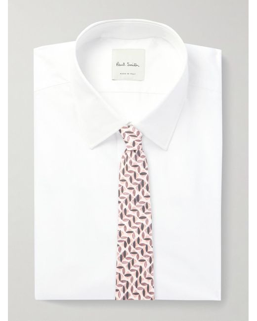 Paul Smith White Slim-fit Cutaway-collar Cotton-poplin Shirt for men