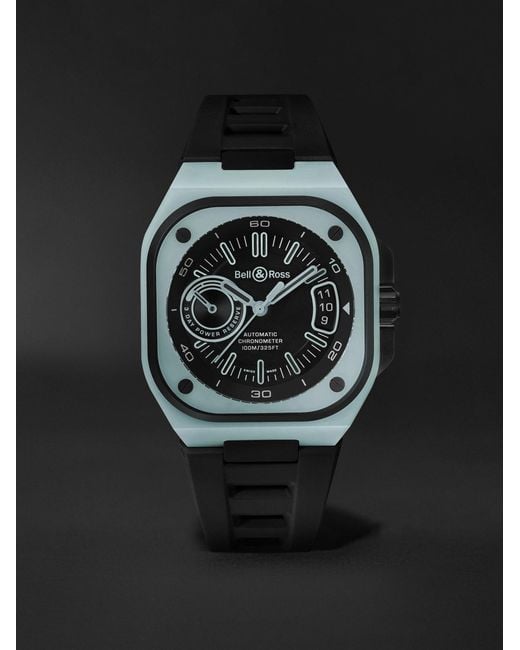 Bell & Ross Black Br-X5 Lum Automatic 41Mm Titanium And Rubber Watch, Ref. No. Brx5R-Blum-Tc/Srb for men