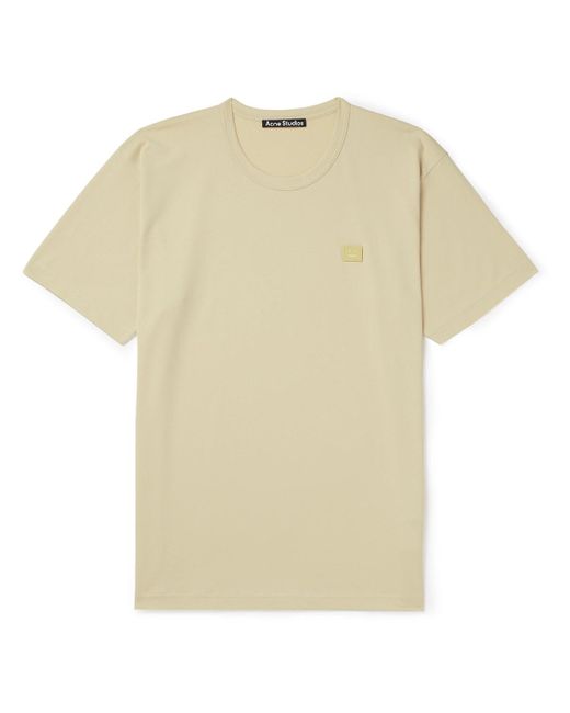 Acne Natural Nash Logo-appliquéd Cotton-jersey T-shirt for men