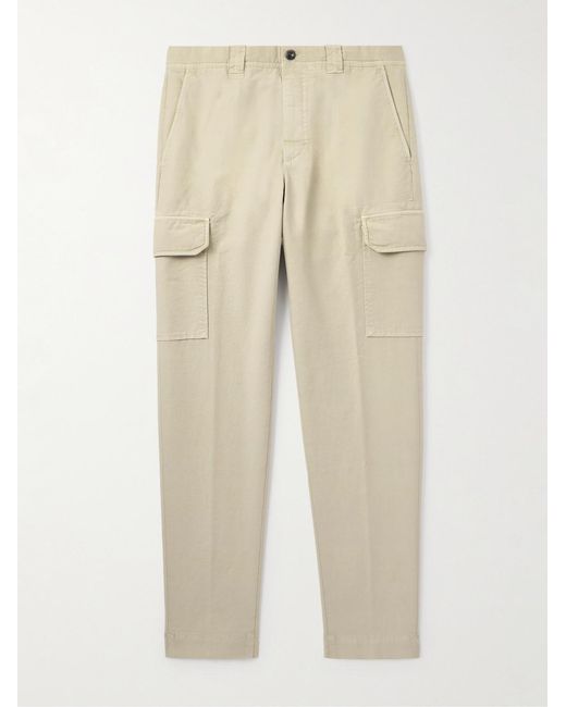 Slowear Natural Tapered Cotton-Blend Cargo Trousers for men