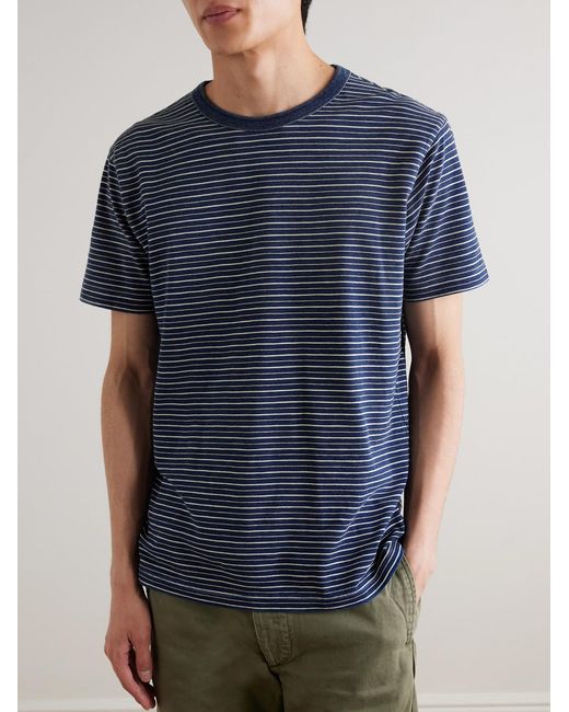 RRL Black Striped Cotton-Jersey T-Shirt for men