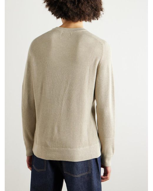 NN07 White Kevin 6600 Ribbed Organic Cotton Sweater for men