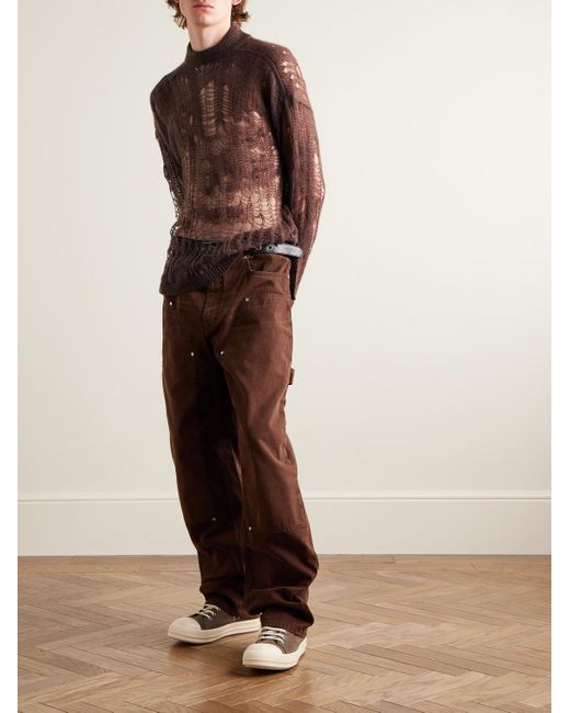 Rick Owens Brown Tommy Open-knit Sweater for men