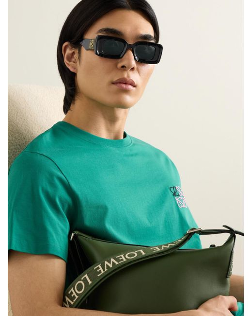 Loewe Black Anagram Rectangular-frame Acetate Sunglasses for men