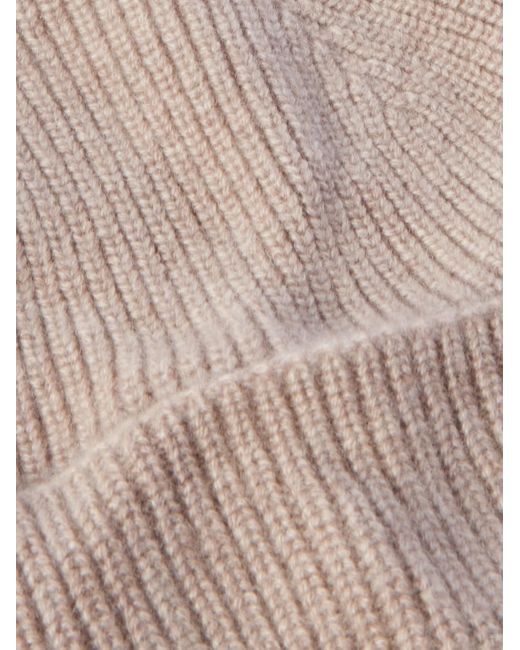 Zegna Natural Ribbed Oasi Cashmere Beanie for men