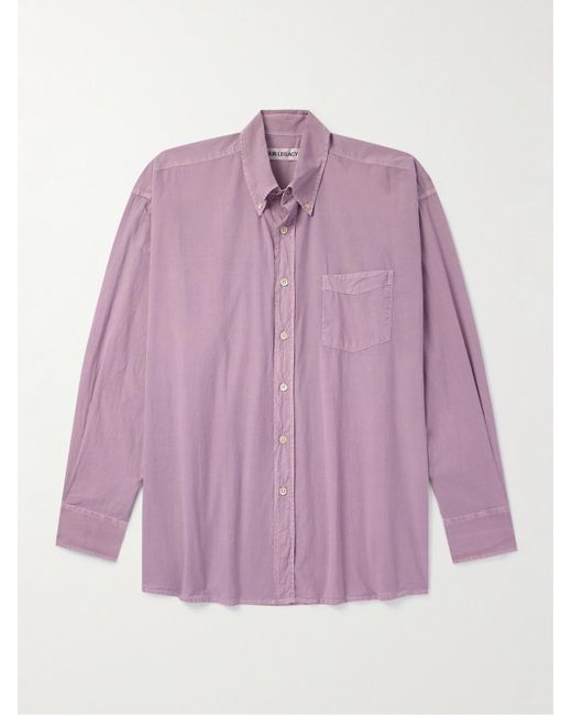 Camicia in voile di cotone con collo button-down Borrowed di Our Legacy in Purple da Uomo