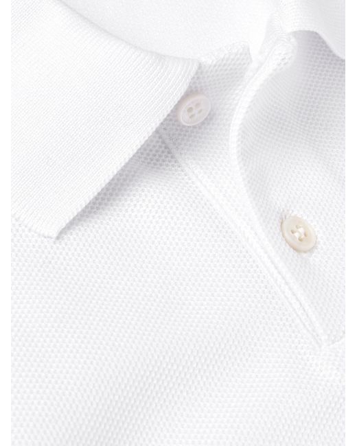 Dunhill Polohemd aus Baumwoll-Piqué mit Logostickerei in White für Herren