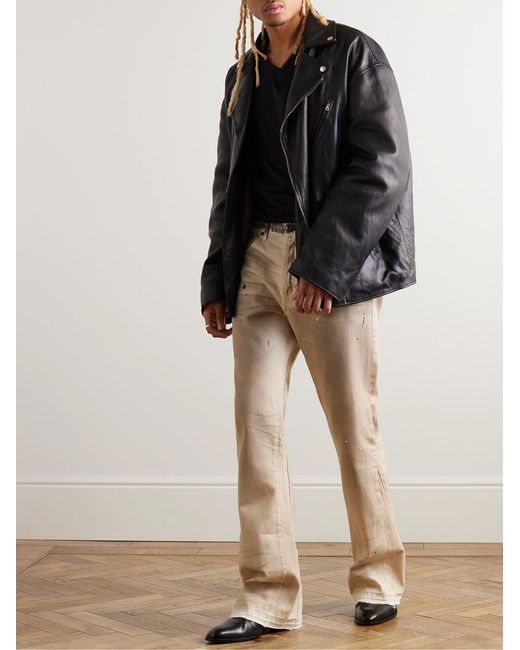 GALLERY DEPT. Natural Hollywood Flared Distressed Paint-Splattered Jeans for men