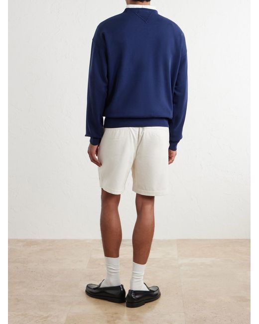 Polo Ralph Lauren Blue Appliquéd Cotton-Blend Jersey Sweatshirt for men