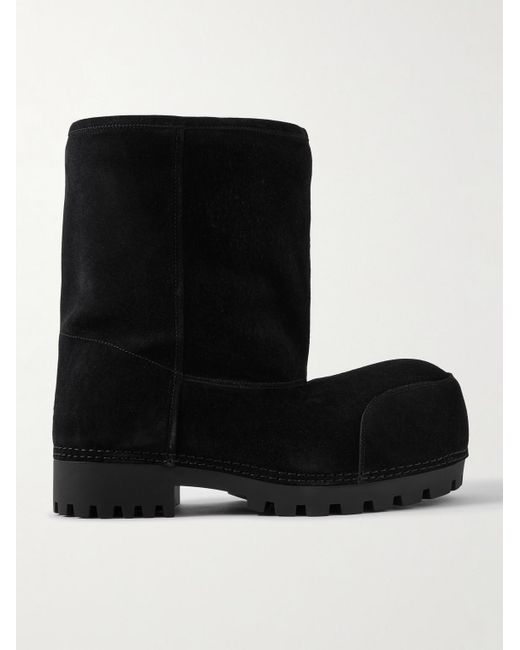 Balenciaga Black Alaska Shearling Boots for men