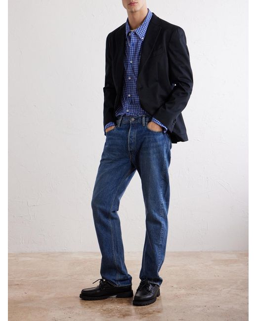 Slowear Black Stretch-Cotton Gabardine Suit Jacket for men
