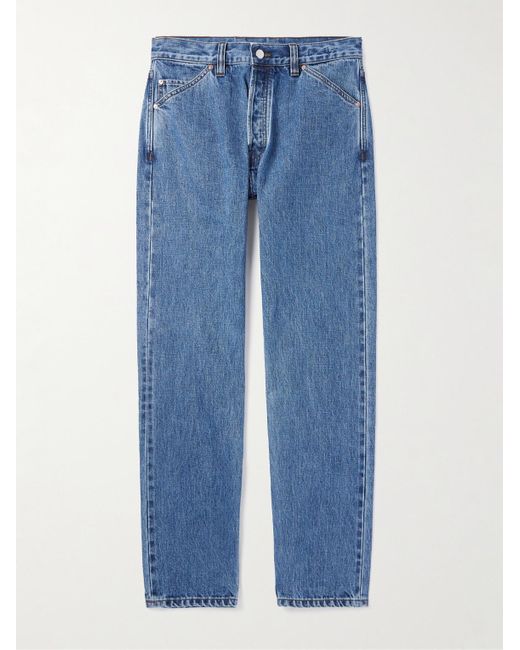 Drake's Blue Tapered Selvedge Jeans for men