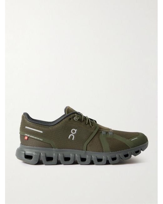On Shoes Green Cloud 6 Rubber-trimmed Mesh Slip- Sneakers for men