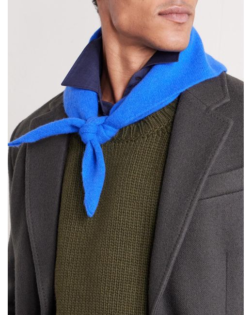 Bode Green Ribbed-Knit Cashmere Sweater for men