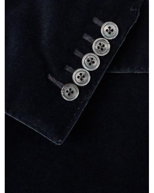 Tom Ford Blue Atticus Slim-fit Cotton-velvet Blazer for men