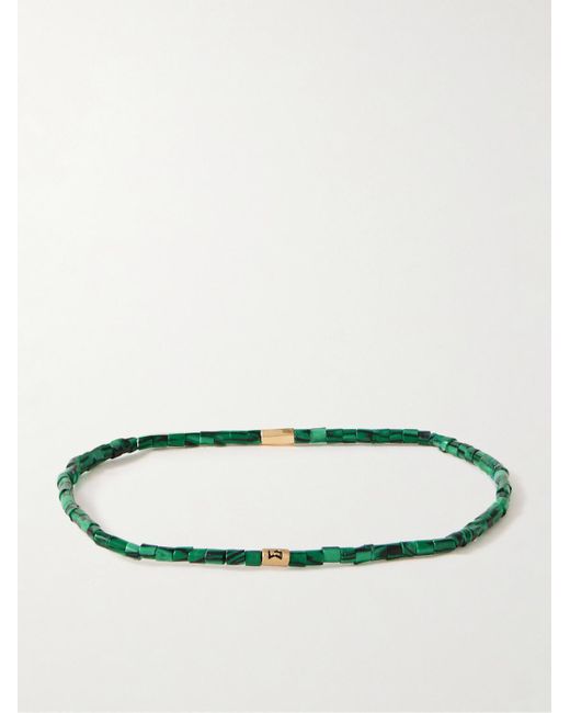 Luis Morais Green Gold And Malachite Beaded Bracelet for men