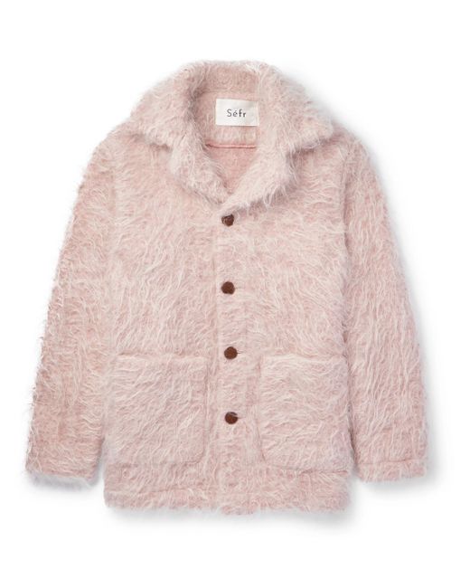 Séfr Pink Morrison Brushed Wool And Mohair-blend Jacket for men