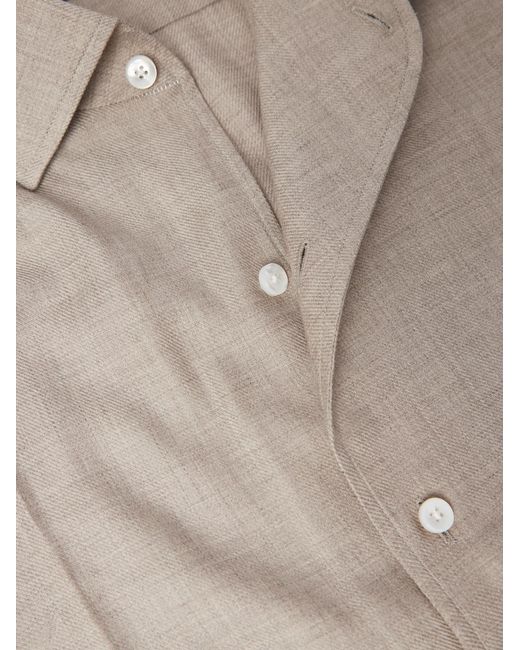 Zegna White Cotton And Cashmere-Blend Shirt for men