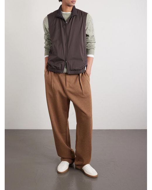 Loro Piana Brown Slim-Fit Windwish Gilet for men