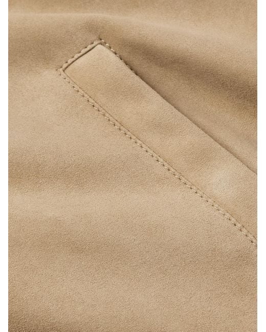 Loro Piana Natural Suede Zip-Up Bomber Jacket for men