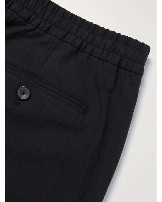 Mr P. Black James Tapered Stretch-Cotton Seersucker Suit Trousers for men