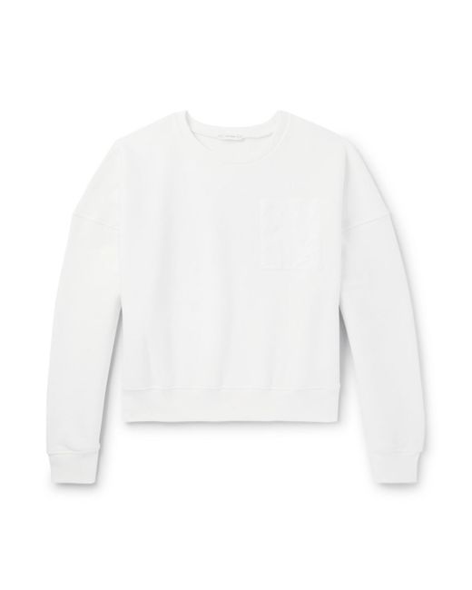 The Row White Troy Poplin-trimmed Cotton-blend Jersey Sweatshirt for men