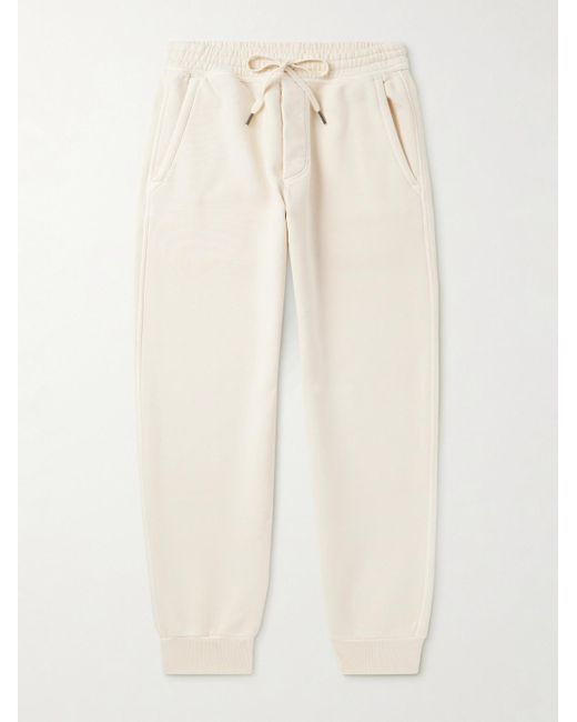 Tom Ford Schmal zulaufende Jogginghose aus Baumwoll-Jersey in Natural für Herren