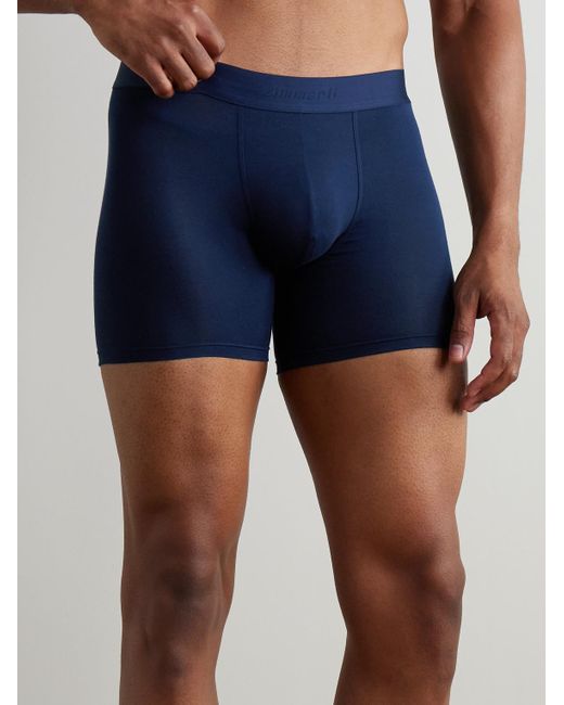 Zimmerli of Switzerland Blue Pureness Stretch-Micro Modal Boxer Briefs for men